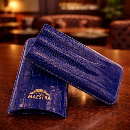 Partagas Linea Maestra cigar case blue leather luxury Canada